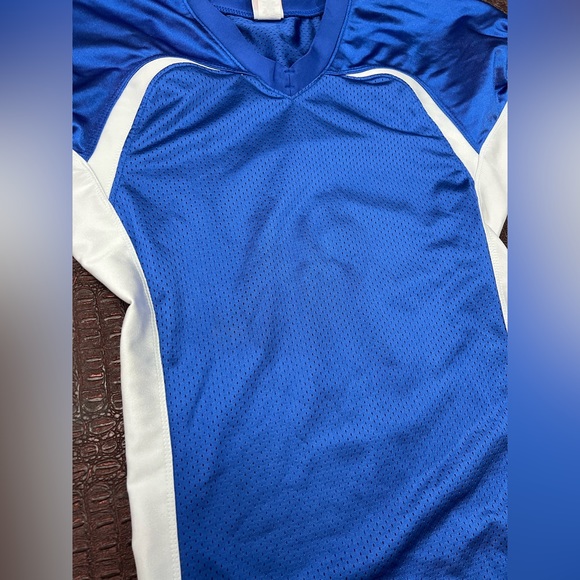 A4 Football Practice rollout Jersey youth medium M blue Mesh elastics NWOT - Picture 4 of 11